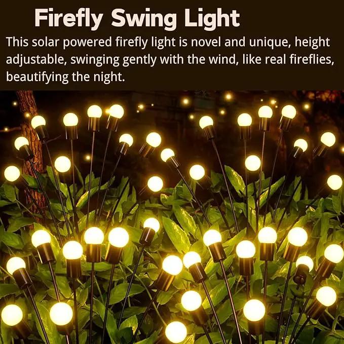 OZS 10PK Total 80LED Solar Garden Lights - Solar Lights Outdoor, Solar Firefly Lights, Solar Swaying Light, Sway by Wind, Solar Fairy Lights Waterproof for Pathway Pathway Decoration(Warm White) by GreenHaven Gardens