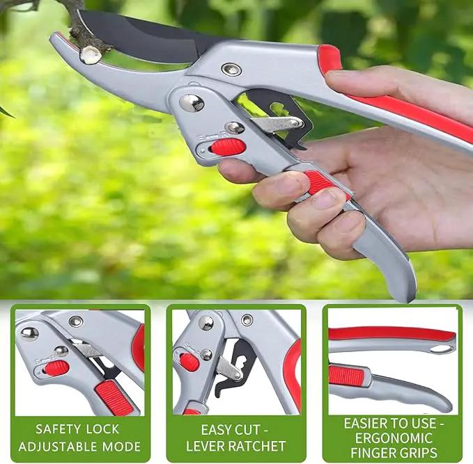 Upgraded Garden Clippers, Adjustable Germany Pruners, Work 3 Times Easier, Professional Pruning Shears, Cutting Rose, Flower, Hedge, Stem, Sharp Gardening Scissors, Arthritis Weak Hand Snips by GreenHaven Gardens