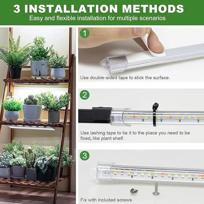 Grow Lights for Indoor Plants, 16 in Full Spectrum Plant Grow Light Strips with Upgrade Timer 6 12 16 Hrs, 5 Dimmable Levels, 120 LEDs Sunlight Plant Lamp for Indoor Greenhouse, Seedlings by GreenHaven Gardens