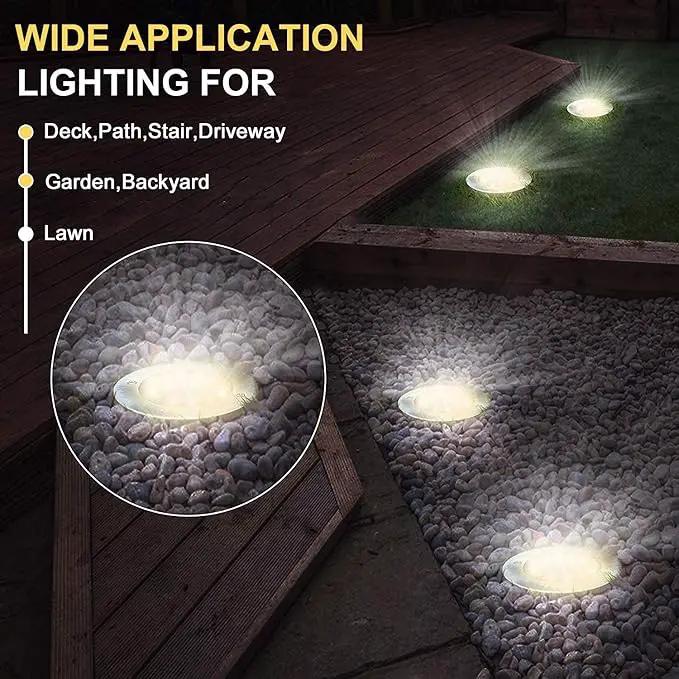 Aogist Solar Ground Lights 12 Packs, 8 LED Solar Garden Lights, Waterproof Outdoor Solar Disk Lights, In-ground Outdoor Landscape Lights for Pathway Yard Walkway Patio Lawn Path (Warm White) by GreenHaven Gardens