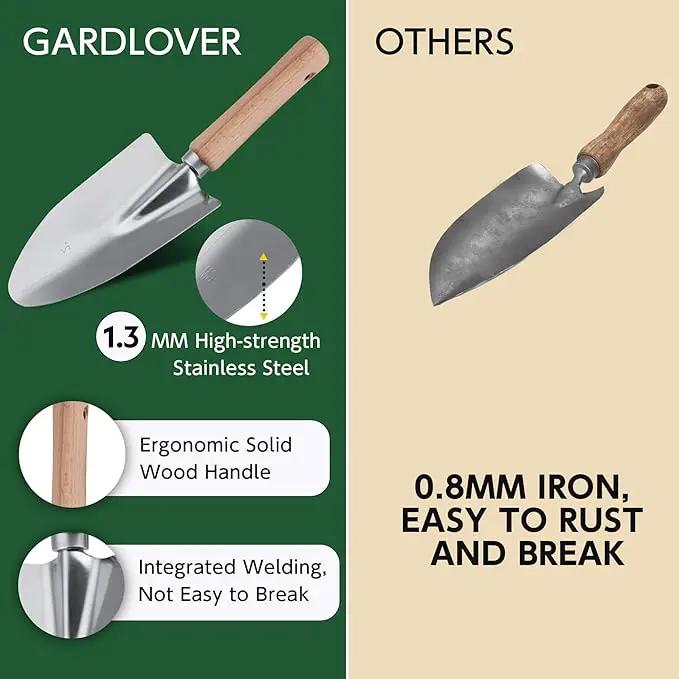 Gardening Tools Set of 12-Piece, Rust-Proof Durable Stainless Steel Gardening Supplies, Heavy Duty Gardening Hand Tools with Floral Storage Bag, Ideal Gardening Gifts for Women and Men by GreenHaven Gardens