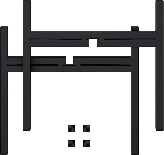 FaithLand Mid Century Plant Stand Indoor Outdoor (EXCLUDING 8" Plant Pot), Metal Planter Stand, Potted Plant Holder, Black, Hold Up to 8 Inch Planter - Upgraded Design by GreenHaven Gardens