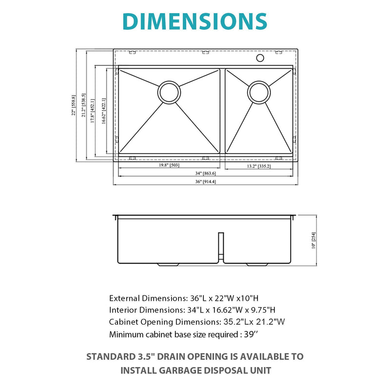 Topmount Drop In Kitchen Sink With Double Bowl Design by HouseOfZazla