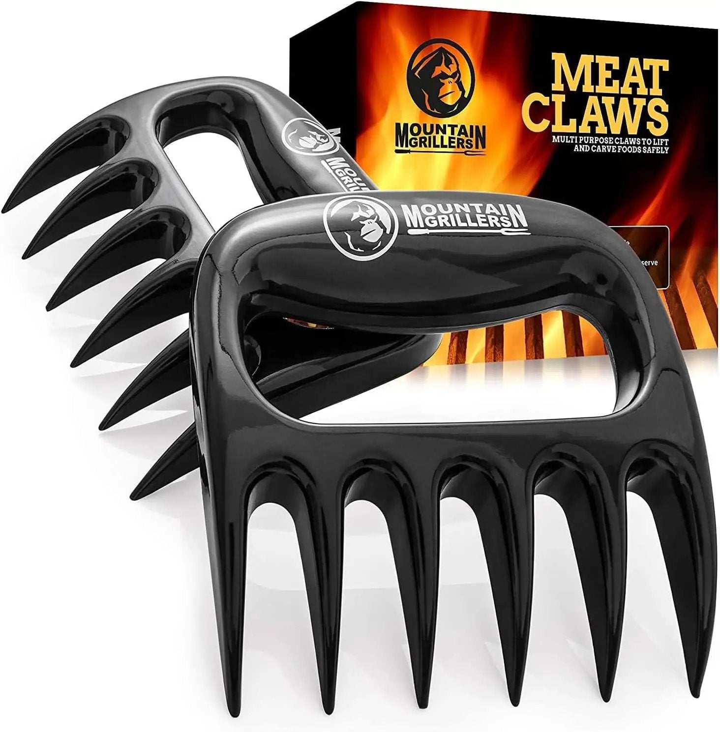 Mountain Grillers Meat Claws - Pulled Pork Claws and Meat Shredder - Grilling Claws BBQ Tools for Meat Shredding - Meat Pulling Claws for Barbecue, Smoker, and Grill Bear Claws - Pack of 2, Black by GreenHaven Gardens