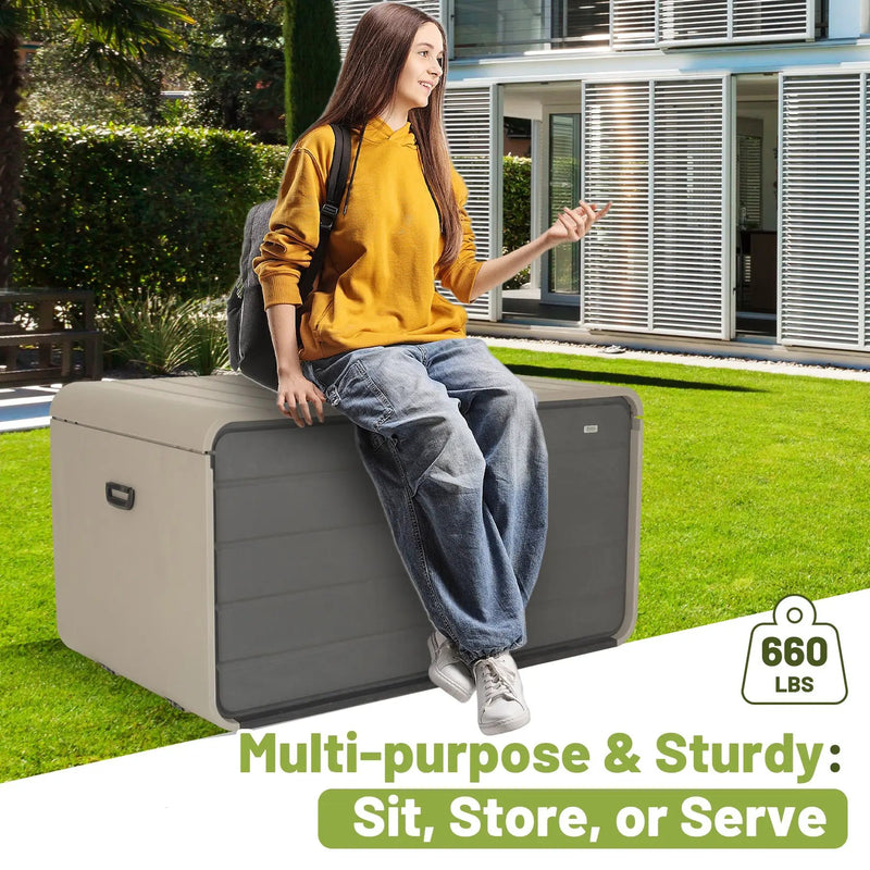 260 Gallon Plastic Deck Box - Large Patio Storage Box by HouseOfZazla