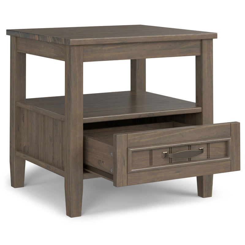 Lev - End Table With Bottom Drawer - Smoky Brown by HouseOfZazla