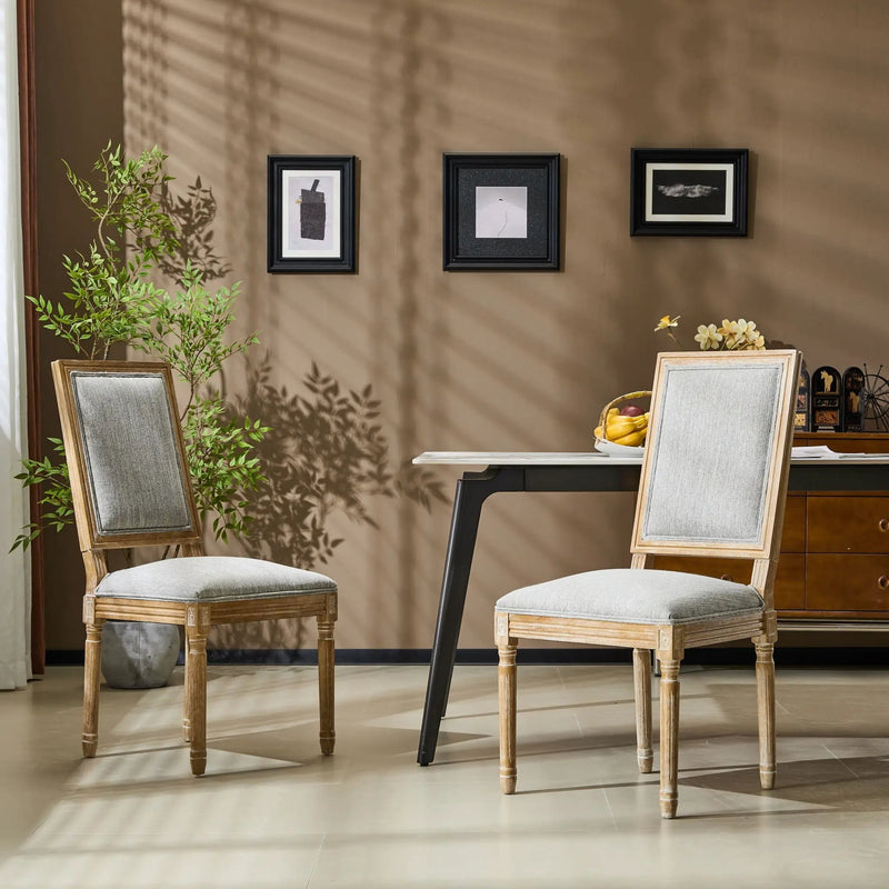French Country Style Dining Chair With Upholstered Seating And Fluted Legs by HouseOfZazla