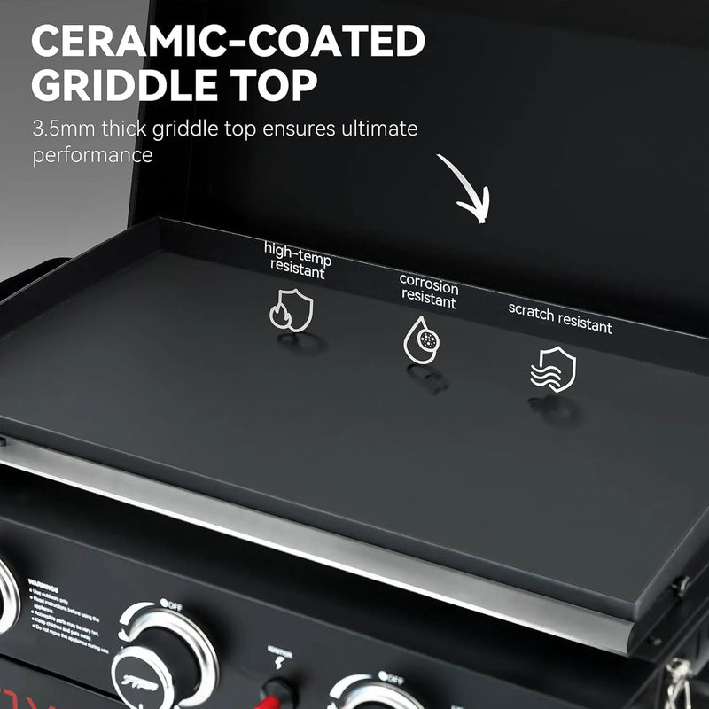 Royal Gourmet PD3001 3-Burner Propane Gas Griddle with Collapsible Stand, 23-Inch Portable Griddle with Side Table & 314 Sq. In. Cooking Area for Camping, Tailgating, Backyard & Patio, Black by GreenHaven Gardens