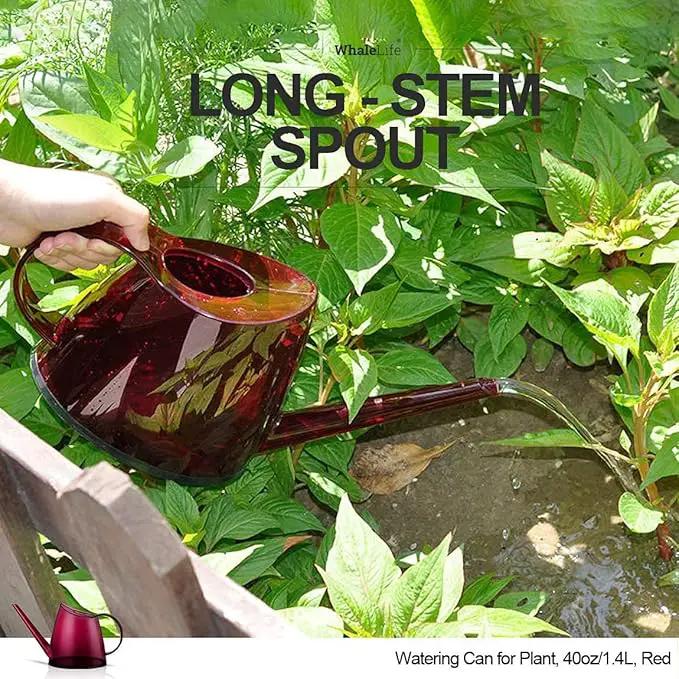 WhaleLife Indoor Watering Can for House Bonsai Plants (1.4L, Red) by GreenHaven Gardens