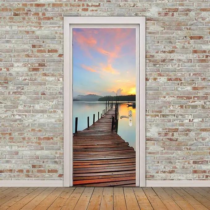 3D Door Stickers Murals - Peel and Stick Wallpaper - Self-Adhesive Decals - Removable PVC Waterproof - Bedroom, Living Room - 37.4" x 82.7" by GreenHaven Gardens