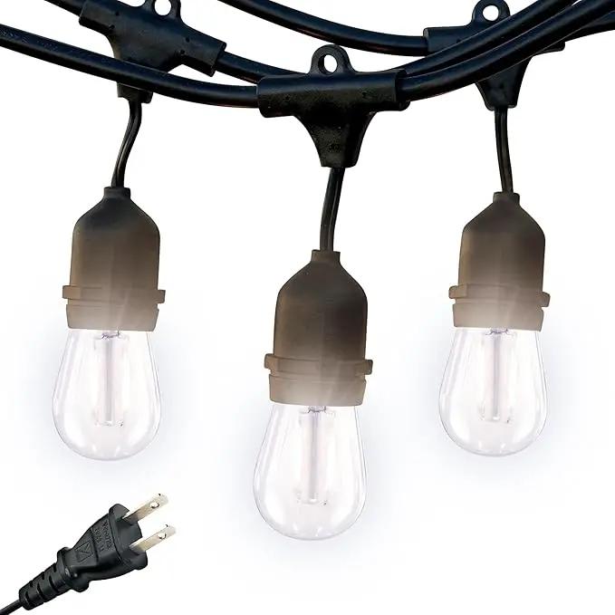 Brightech Ambience Pro - 24 Ft Waterproof LED Outdoor String Lights - Hanging, Dimmable 2W Vintage Edison Bulbs - Commercial Grade Patio Lights Create Cafe Ambience in Your Backyard, 7 Bulbs by GreenHaven Gardens