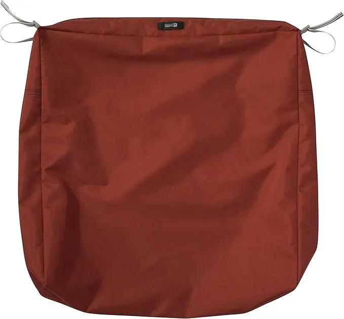 Classic Accessories Ravenna Water-Resistant 21 x 19 x 5 Inch Outdoor Seat Cushion, Durable Patio Furniture Cushion with Straps,Spice, Patio Loveseat Cushion by GreenHaven Gardens