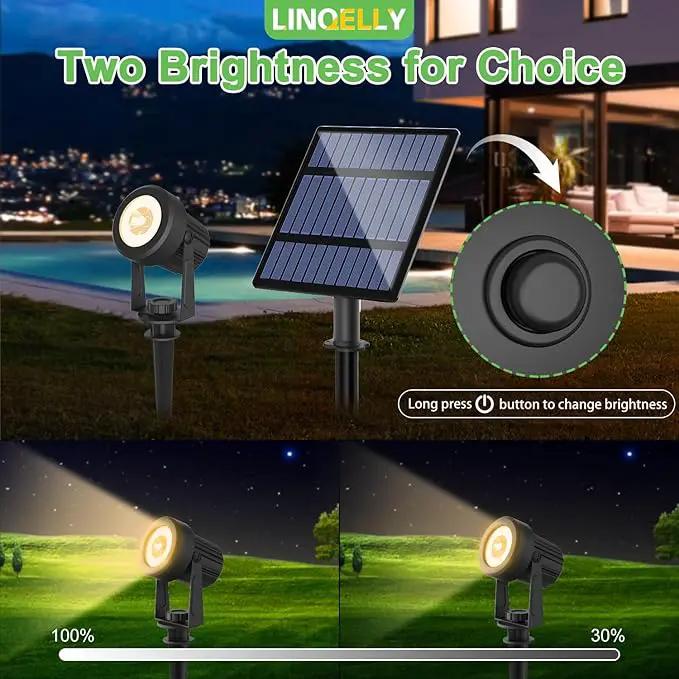 Solar Spotlights Outdoor 4Pack Warm White Landscape Lights IP65 Waterproof Solar Lights Plant Decorative Lighting for Garden Yard Path Lawn by GreenHaven Gardens