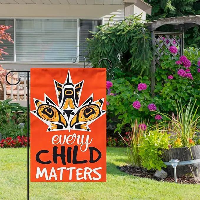 Canada Orange Indigenous 12x18 Inch Garden Flag Banner by GreenHaven Gardens