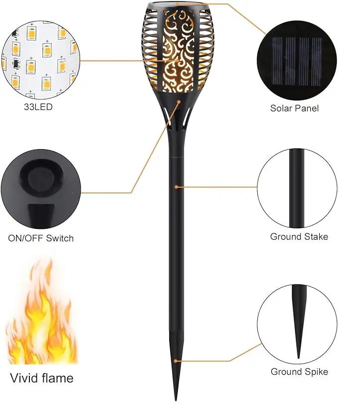 Solar Torch Lights with Flickering Flame, Fire Effect Garden Light, Auto On/Off Dust to Dawn, Outdoor Waterproof Landscape Decoration, Powered Security Light for Patio, 8 Pack by GreenHaven Gardens