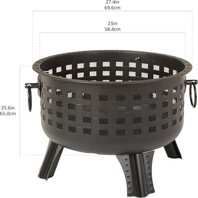 Amazon Basics 27 inch Steel Round Lattice Fire Pit by GreenHaven Gardens