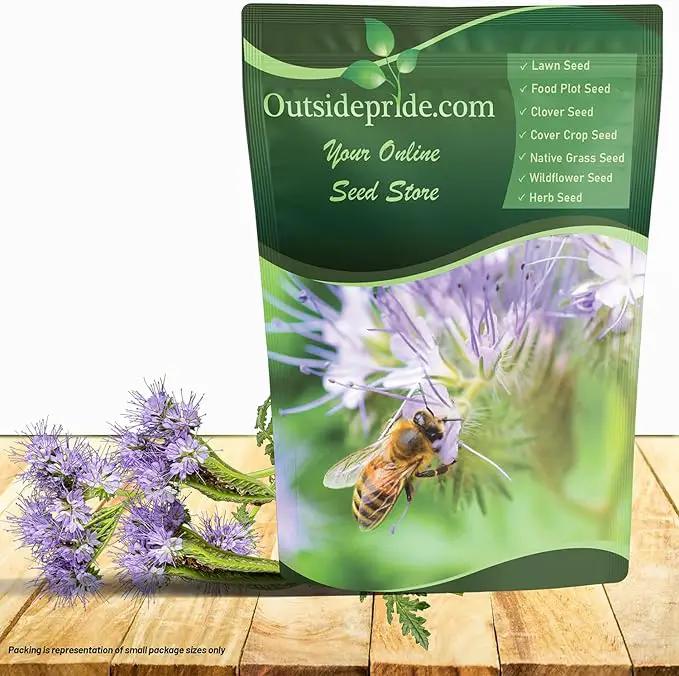 Outsidepride Lacy Phacelia Seeds for Planting - 5 Lbs. Annual, Drought-Tolerant Wildflower Seeds with Light Violet Flowers, Ideal for Pollinator Gardens, Erosion Control, & Attracts Bees & Butterflies by GreenHaven Gardens