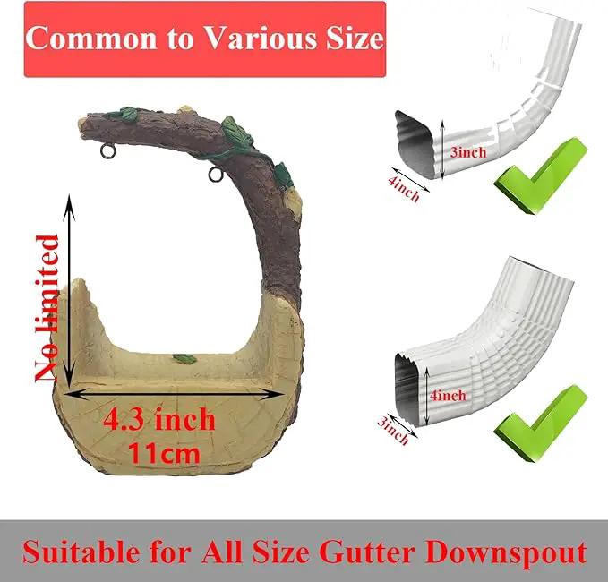 Rabbit On The Swing Gutter Downspout Extension Decoration,Rain Downspout Diverter Garden Statue,Decorative Gutter Extension,Downspout Splash Block,Animal Resin Statue Outdoor Décor by GreenHaven Gardens