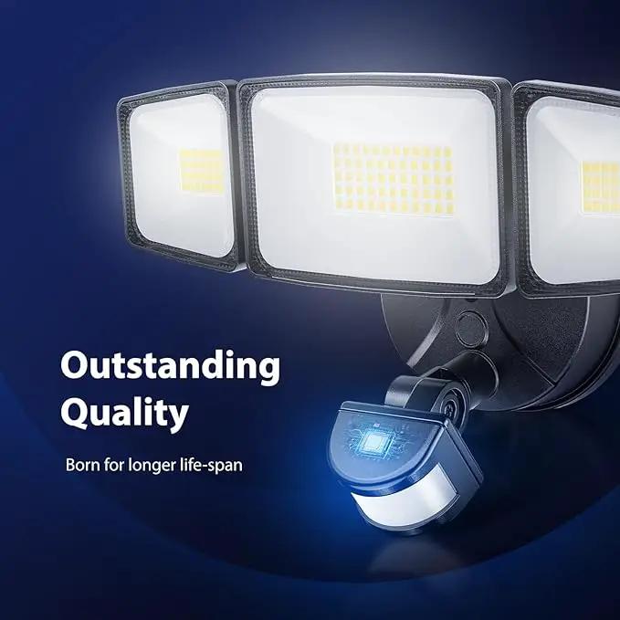 Onforu 65W LED Security Lights Motion Sensor Light Outdoor, 6500LM, 6500K, IP65 Waterproof, Flood Light Outdoor Motion Detector with Adjustable 3 Head, Hardwired Wall Light for Entryway, Yard, Garage by GreenHaven Gardens
