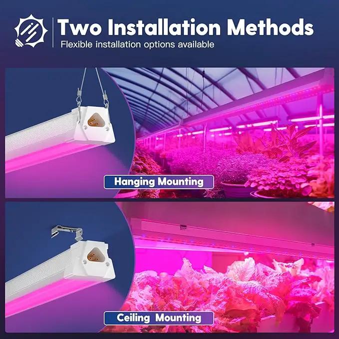 FREELICHT 6 Pack 4FT LED Grow Light, 40W (250W Equivalent), Red Blue (660nm+460nm) Full Spectrum Grow Light for Indoor Plants, Linkable Plug in Plant Growing Lamps for Hydroponic Seeding Veg Flower by GreenHaven Gardens