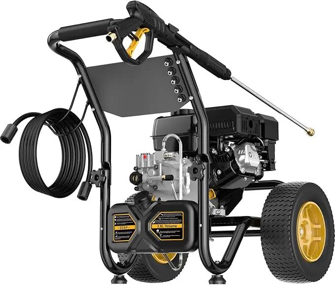 BLUBERY 3600 PSI Gas Pressure Washer, 2.7 GPM Heavy Duty High Power Washer, 30Ft Pressure Hose&Soap Tank,5 Pressure Nozzles,Black by GreenHaven Gardens