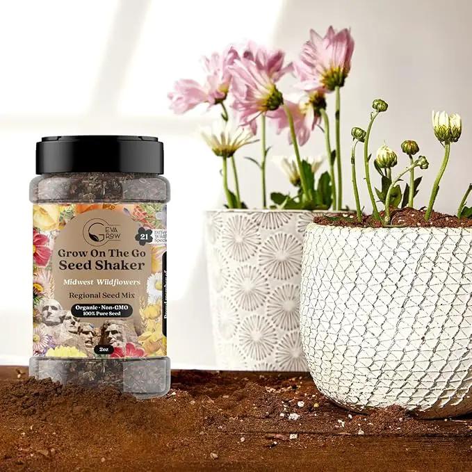 Regional Wildflower Seed Mix by GevaGrow (Midwest Wildflowers, Mini Shaker) by GreenHaven Gardens