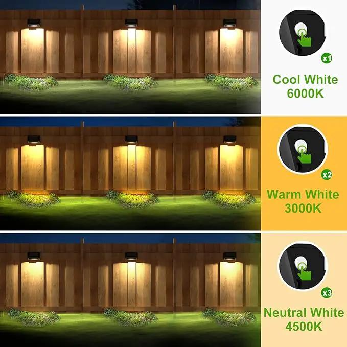 LANSOW Solar Fence Lights 10 Pack, Cool White, Warm White and White, Solar Deck Lights Outdoor Waterproof, Dusk to Dawn Solar Powered Lights Decor for Outside, Step, Yard, Patio, Wall, Stair(Black) by GreenHaven Gardens