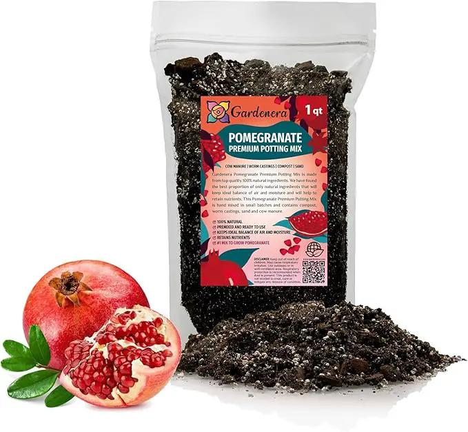 Premium Pomegranate Potting Soil Mix - Ideal Nutrient Blend for Growing Robust, Flavorful, and Bountiful Pomegranate Trees - 1 Quart by GreenHaven Gardens
