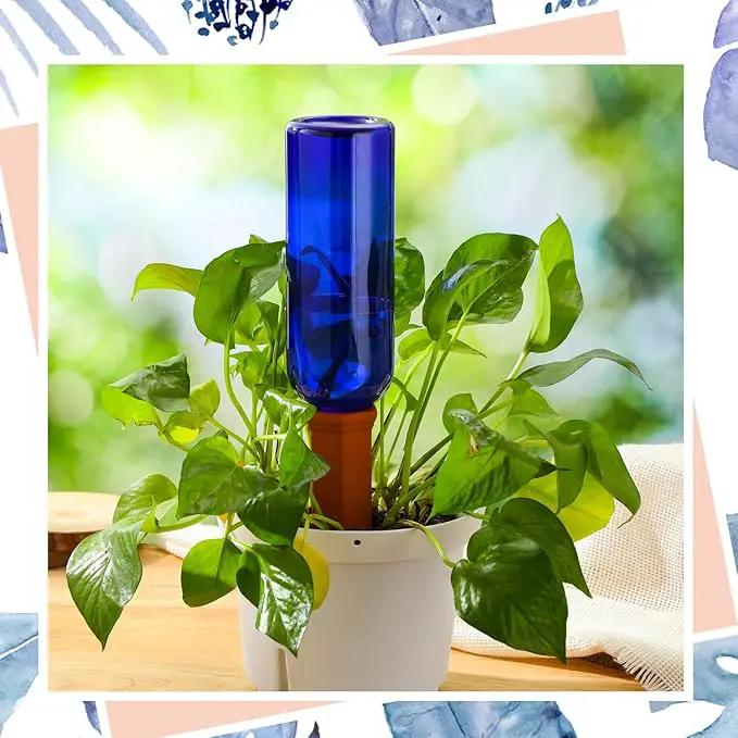 3 Sets Plant Watering Devices Terracotta 26 oz Self Watering Spikes Plastic Wine Bottles Slow Release Vacation Insert Automatic Plant Pot Waterer Device for Indoor Outdoor Garden by GreenHaven Gardens