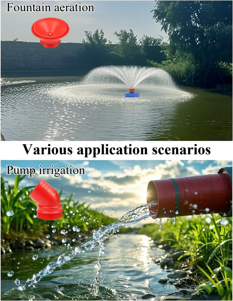Pond Fountain Aerator 1HP 750W, 110V Floating Fountain with 100FT Power Cord & Digital Timer, 15,000 GPH Water Circulation, 2 Nozzles for Large Ponds, Lakes, Irrigation & Outdoor Water Features by GreenHaven Gardens