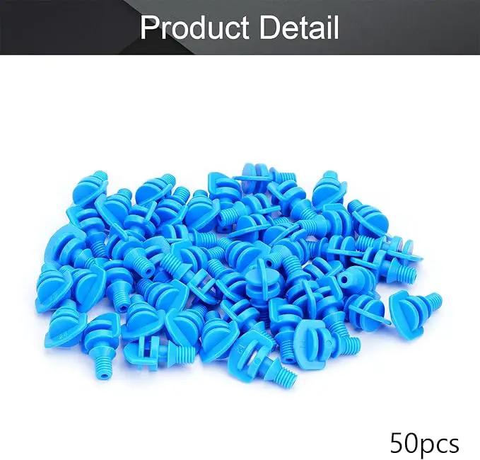 MroMax 50Pcs 360 Degree Micro Sprayer Automizing Sprinkler Nozzle Hydroponic Aeroponic Misters Fan Jet for Miniature Garden Lawn Plant Irrigation System Blue by GreenHaven Gardens