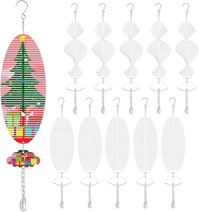 Sublimation Wind Spinner Blanks, 10 Pack 10 Inch 3D Aluminum Metal Hanging Wind Spinner Bulk for Garden Yard Outdoor, Window Porch Decoration for Heat Press Transfer DIY (6. Fish-10pcs) by GreenHaven Gardens