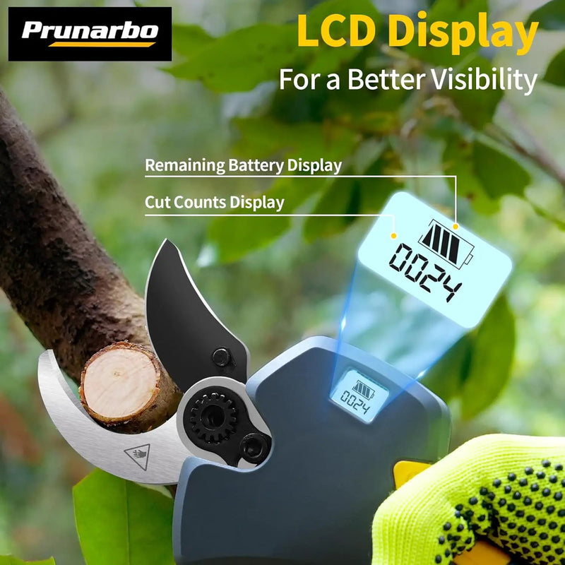 2-in-1 Brushless Pole Pruning Shear, 40mm Professional Cordless Pruners with Extension 1.6 Inches Compatible with Makita 18V Batteries Electric Tree Pruner 4000mAh Battery Secateurs by GreenHaven Gardens