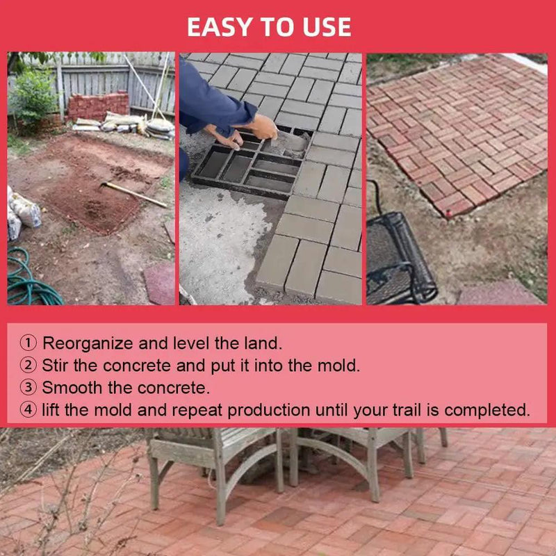 Anothera 15.7"x15.7"x1.57" Concrete Molds Reusable Walk Maker Pathmate Stone Molding Stepping Stone Path Maker Paver Yard Patio Lawn Garden DIY Walkway Pavement Brick Moulds (8-Grid) by GreenHaven Gardens