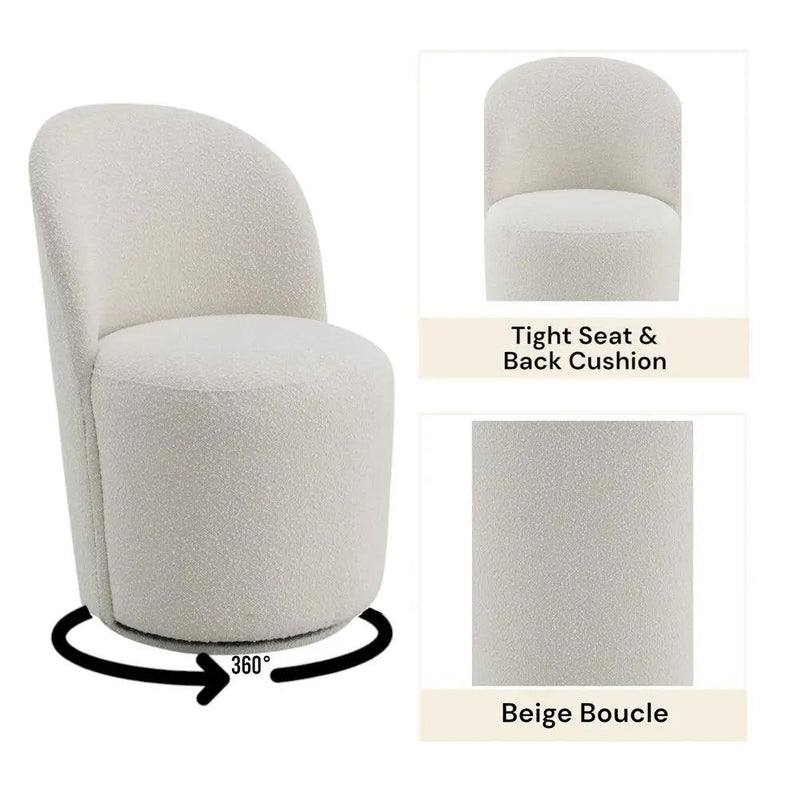 Hollis - Side Chair (Set of 2) - Beige Boucle by Unique Piece Furniture