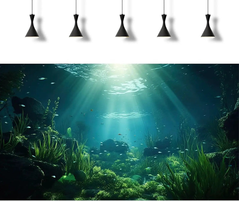 Underwater Fish Tank Background Under The Sea Aquarium Background Ocean Floor Aquatic Plants Fish Tank Backgrounds Deep Sea Sunray Tropical Aquarium Fish Reptile Tank Backgrounds 72x24in by GreenHaven Gardens