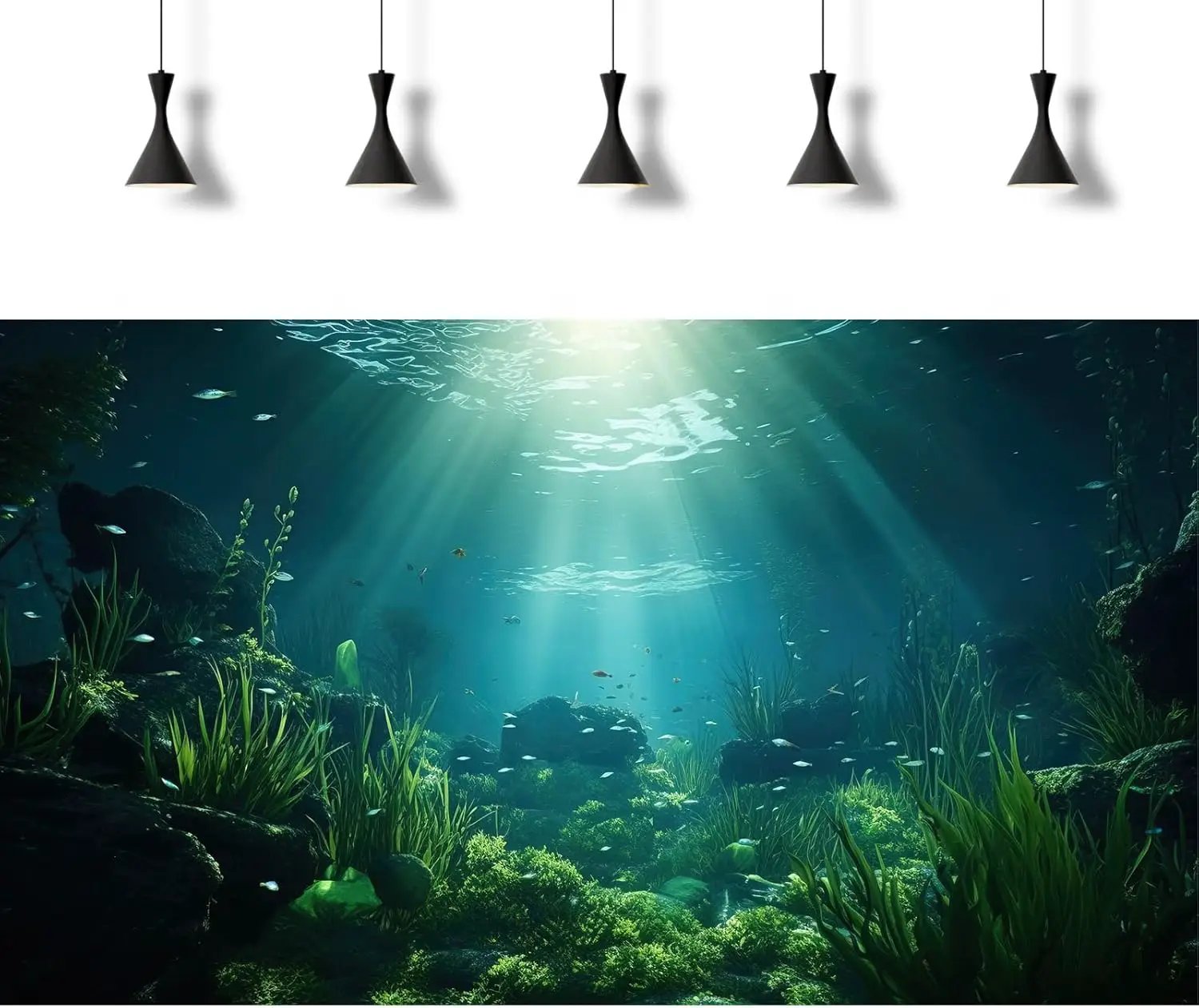 Underwater Fish Tank Background Under The Sea Aquarium Background Ocean Floor Aquatic Plants Fish Tank Backgrounds Deep Sea Sunray Tropical Aquarium Fish Reptile Tank Backgrounds 24x16in by GreenHaven Gardens