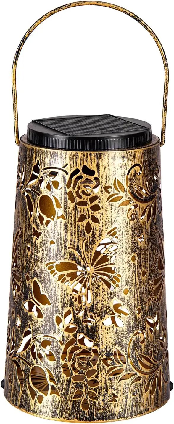 Solar Lanterns Outdoor Butterfly Garden Metal Hanging Light for Yard Patio Backyard Porch Pathway Decor Women Grandma Gifts by GreenHaven Gardens