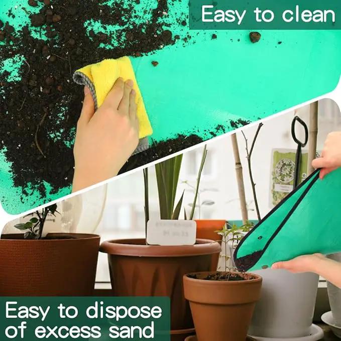 Potting Mat,Gardening Gifts,Repotting Mat,Gardening Hand Tools,Repotting Mat for Indoor Plants,Plant Mat,Gardening Tool Set,Indoor Gardening System,Gardening Gifts(Green 39.75 * 29.5 in) by GreenHaven Gardens