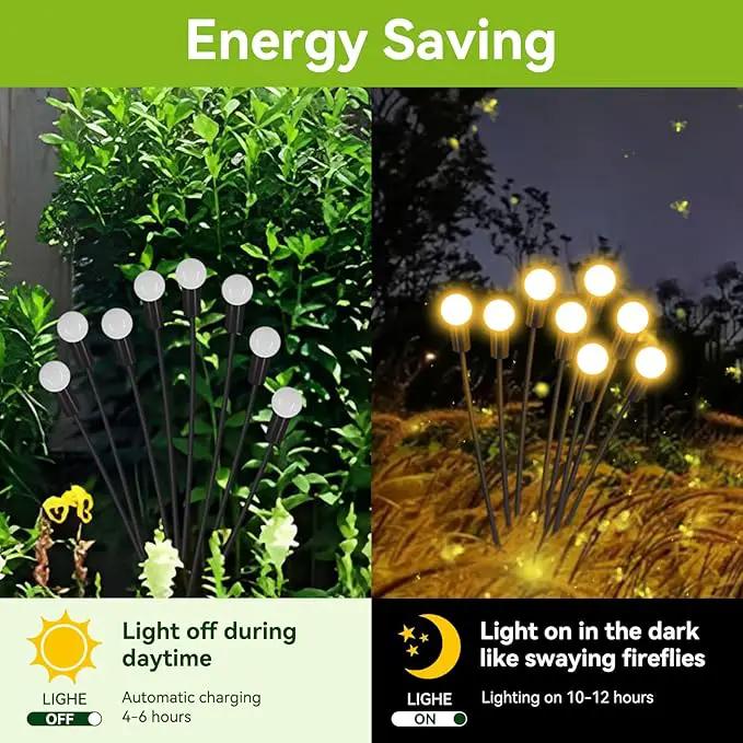 Solar Garden Lights Outdoor Waterproof, 2 Pack 16 LED Decorative Solar Swaying Lights, Solar Firefly Lights Outdoor Garden Decor Lights for Garden Gifts for Pathway Party Christmas, Warm White by GreenHaven Gardens