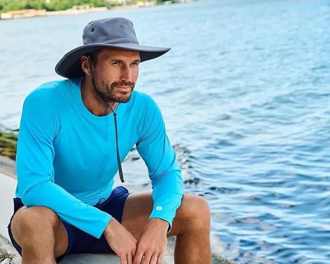 Men's Shapeable Wide Brim Hat - UPF 50 Sun Protection - Maximum Coverage on Your Next Adventure - Sun Fearless Leo Hat by GreenHaven Gardens