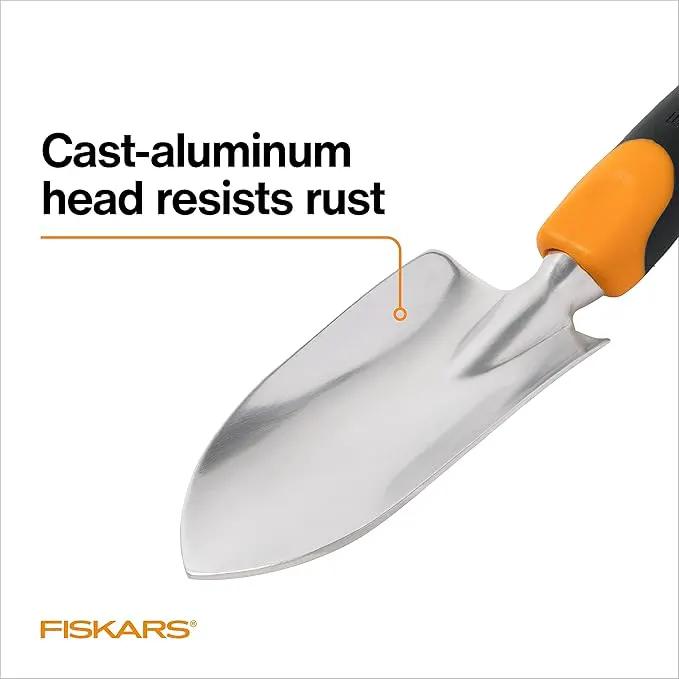 Fiskars Ergo Garden Trowel for Digging and Planting, Heavy Duty Gardening Hand Tool with Hanging Hole by GreenHaven Gardens