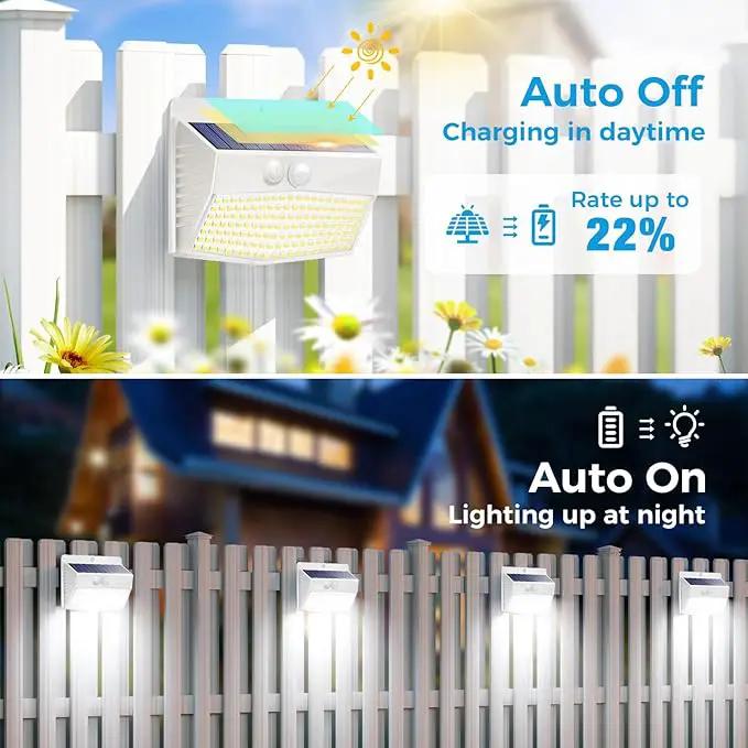 Peasur 16 Packs Solar Outdoor Lights Motion Sensor Solar Security Lights Waterproof with 3 Lighting Modes Solar Powered Wall Lights Outside for Garden Fence Yard Deck, White by GreenHaven Gardens