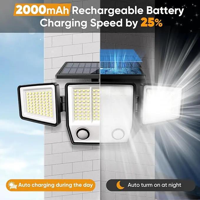 Solar Outdoor Lights with Stakes - Ground /Wall 2-in-1 Dual Use Solar Motion Sensor Waterproof Light, 3000LM 3 Modes 270°Illumination IP65 LED Security Lights Outdoor for Garden Yard Patio, 2 Pack by GreenHaven Gardens
