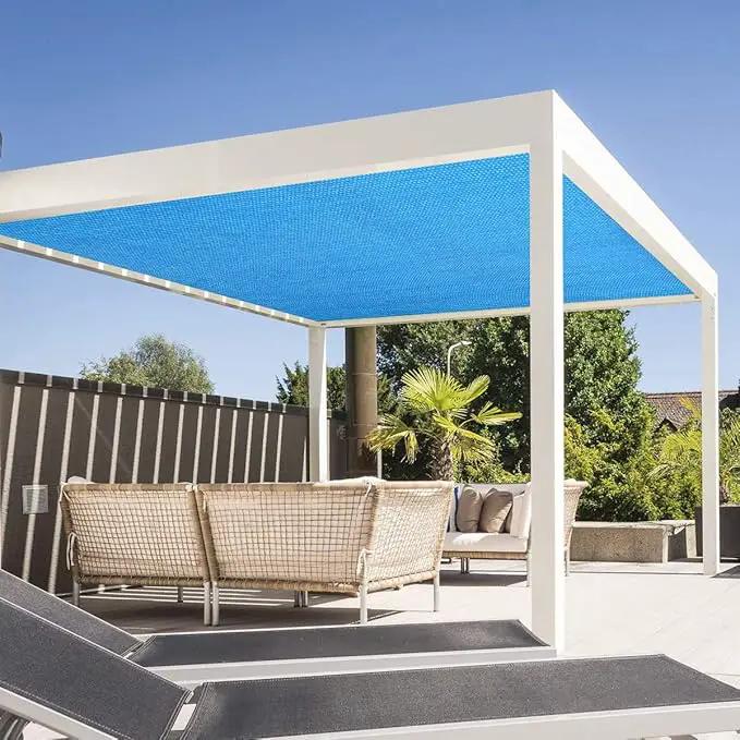 Eden's Decor Straight Flat-Edged Sun Shade Sail Rectangular 9' x 19' Blue UV-Blocking Outdoor Canopy Fabric Cloth Awning for Pergola Patio Garden Backyard Custom Size by GreenHaven Gardens