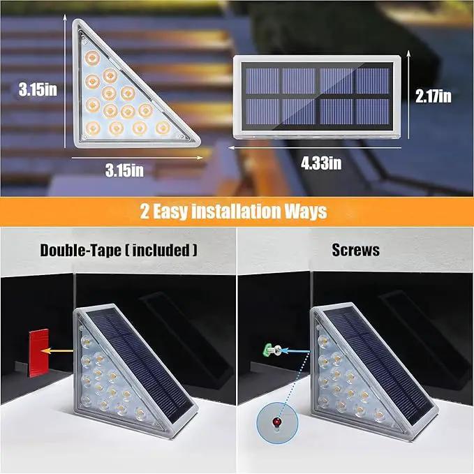 Solar Stair Lights Outdoor, 12 Pack Outdoor Solar Lights Waterproof IP67, Solar Step Lights for Outside, Patio, Decor, Yard, Garden, Front Door, Porch (Warm White) by GreenHaven Gardens