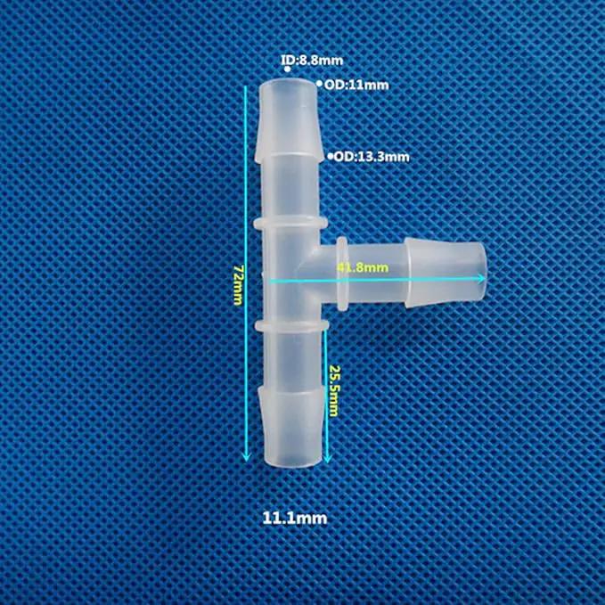 Unifizz T - Piece Hose Equal Paths Tube Accessories,11.1mm Equal Paths Plastic Hose Tube Connector For Cooling Watering Irrigation, Transparent, 10Pcs by GreenHaven Gardens