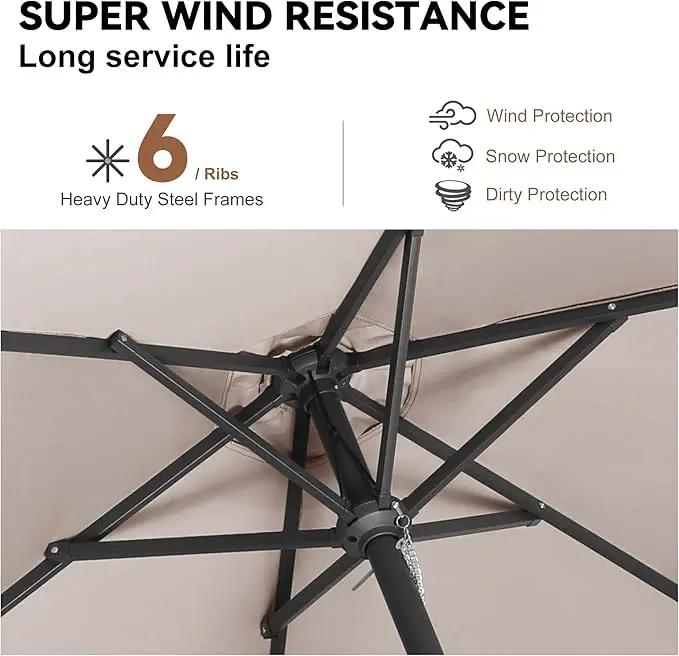 9ft Outdoor Patio Umbrella - Table Umbrella Waterprool UV Protection, Sombrillas de Patio with Push Button Tilt&Crank, Sun Umbrella for Pool, Porch, Garden, Deck, Backyard(Taupe) by GreenHaven Gardens