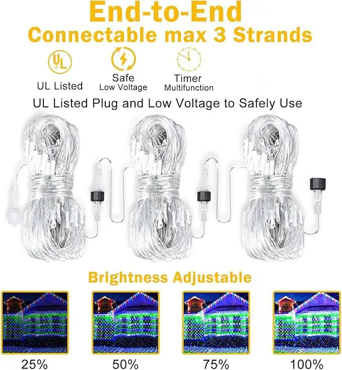KNONEW 2-Pack 360 LEDs Christmas Net Lights 13ft x 9.8ft Outdoor Mesh Lights Connectable Waterproof 8 Modes & Timer Plug-in Net Fairy Lights for Bushes Garden Party Wedding Holiday,Blue and Green by GreenHaven Gardens