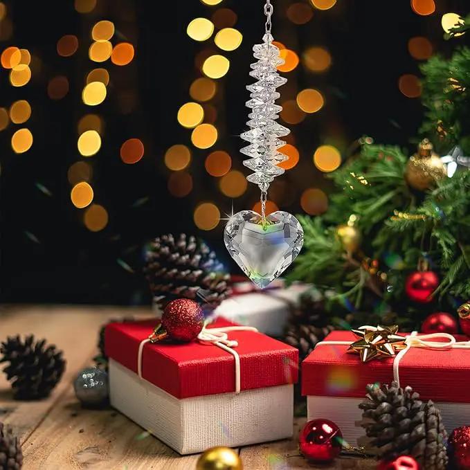 Sympathy Gifts for Loss of Loved One, Unique Memorial Gifts, Bereavement Gift Ideas for Loss of Mom Dad Son, Crystal Ball Sun Catchers Indoor Window, Christmas Decor, 45mm Heart Sun Catchers by GreenHaven Gardens